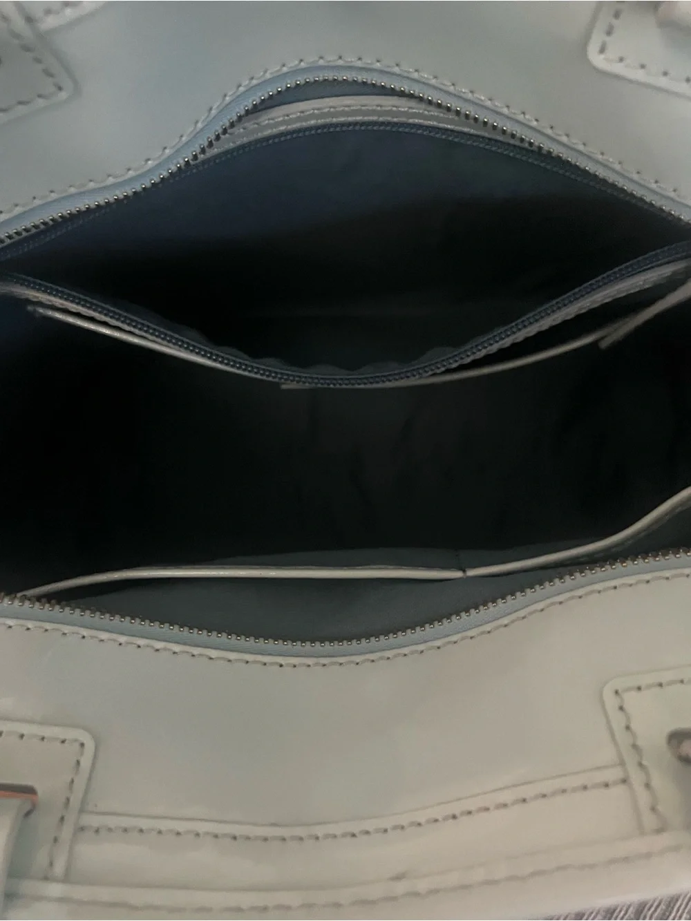 Dooney & Bourke Beacon Patent Leather Tote Light Blue